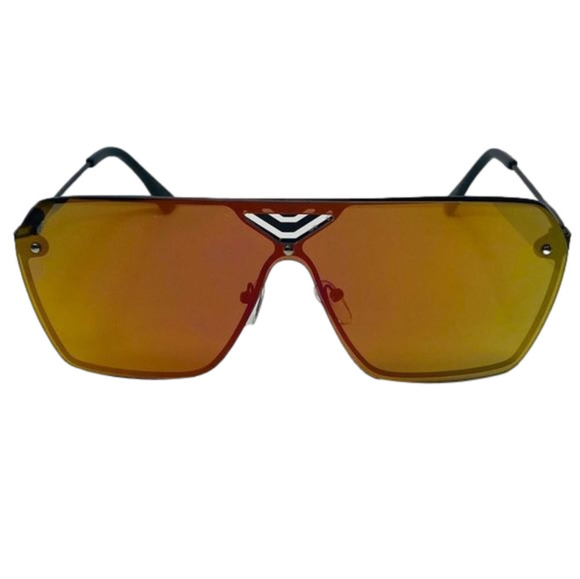 6041 | Gold Rimless Shield Sunglasses - Picture 1 of 5